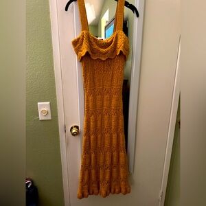 Lush Women's Boho crochet lined dresss